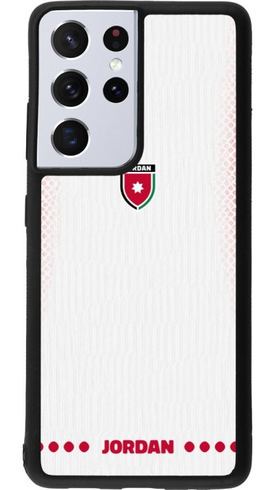 Coque Samsung Galaxy S21 Ultra 5G - Silicone rigide noir Maillot de football Jordanie 2026 personnalisable