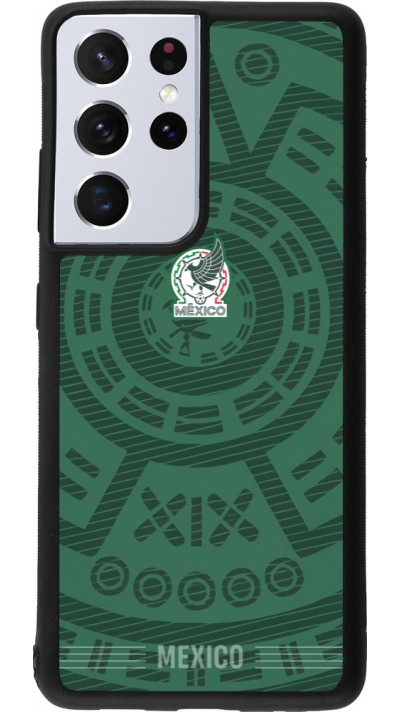 Coque Samsung Galaxy S21 Ultra 5G - Silicone rigide noir Maillot de football Mexique 2026 personnalisable