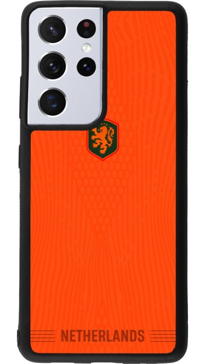 Coque Samsung Galaxy S21 Ultra 5G - Silicone rigide noir Maillot de football Pays-Bas 2026 personnalisable