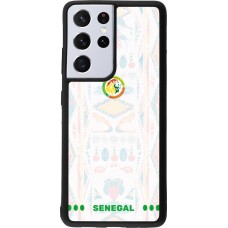 Coque Samsung Galaxy S21 Ultra 5G - Silicone rigide noir Maillot de football Sénégal 2026 personnalisable