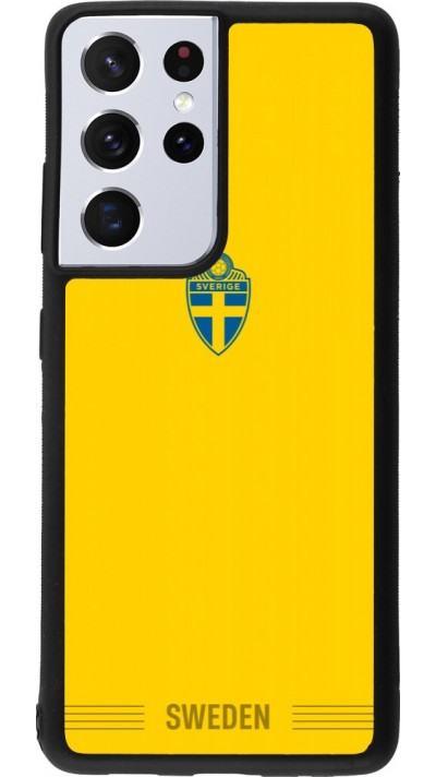 Coque Samsung Galaxy S21 Ultra 5G - Silicone rigide noir Maillot de football Suède 2026 personnalisable