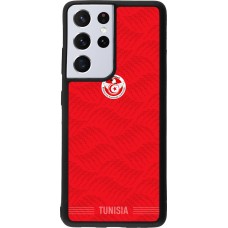 Coque Samsung Galaxy S21 Ultra 5G - Silicone rigide noir Maillot de football Tunisie 2026 personnalisable