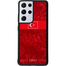 Coque Samsung Galaxy S21 Ultra 5G - Silicone rigide noir Maillot de football Turquie 2026 personnalisable