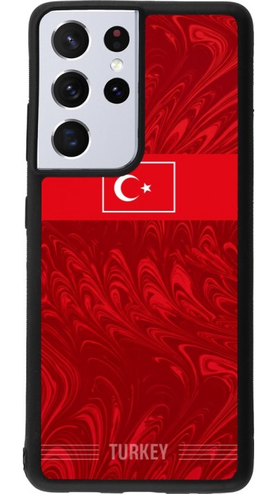 Coque Samsung Galaxy S21 Ultra 5G - Silicone rigide noir Maillot de football Turquie 2026 personnalisable