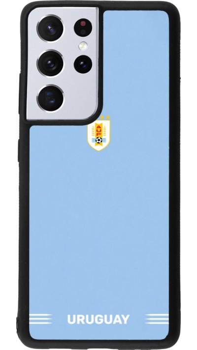 Coque Samsung Galaxy S21 Ultra 5G - Silicone rigide noir Maillot de football Uruguay 2026 personnalisable