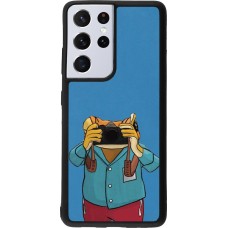 Coque Samsung Galaxy S21 Ultra 5G - Silicone rigide noir Frog with camera DTMF