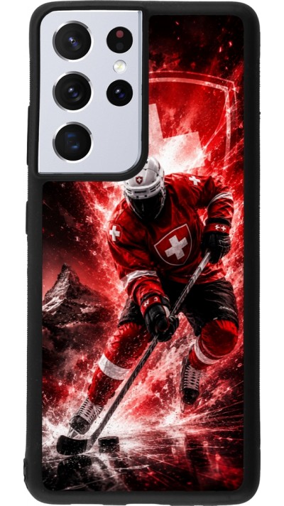 Coque Samsung Galaxy S21 Ultra 5G - Silicone rigide noir Hockey World Championship Player