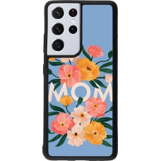 Coque Samsung Galaxy S21 Ultra 5G - Silicone rigide noir Mom 2026 Flowers