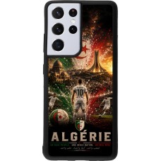Coque Samsung Galaxy S21 Ultra 5G - Silicone rigide noir Football Algérie splash 2026