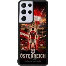 Coque Samsung Galaxy S21 Ultra 5G - Silicone rigide noir Football Autriche splash 2026