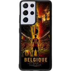 Coque Samsung Galaxy S21 Ultra 5G - Silicone rigide noir Football Belgique splash 2026
