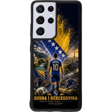 Coque Samsung Galaxy S21 Ultra 5G - Silicone rigide noir Football Bosnie-Herzégovine splash 2026