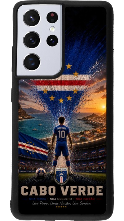 Coque Samsung Galaxy S21 Ultra 5G - Silicone rigide noir Football Cap-Vert splash 2026