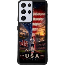 Coque Samsung Galaxy S21 Ultra 5G - Silicone rigide noir Football États-Unis splash 2026