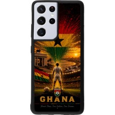 Coque Samsung Galaxy S21 Ultra 5G - Silicone rigide noir Football Ghana splash 2026