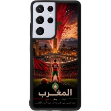 Coque Samsung Galaxy S21 Ultra 5G - Silicone rigide noir Football Maroc splash 2026