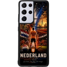 Coque Samsung Galaxy S21 Ultra 5G - Silicone rigide noir Football Pays-Bas splash 2026