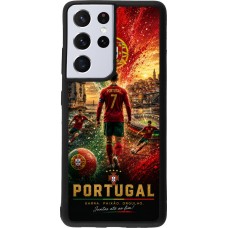 Coque Samsung Galaxy S21 Ultra 5G - Silicone rigide noir Football Portugal splash 2026