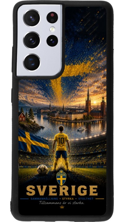 Coque Samsung Galaxy S21 Ultra 5G - Silicone rigide noir Football Suède splash 2026