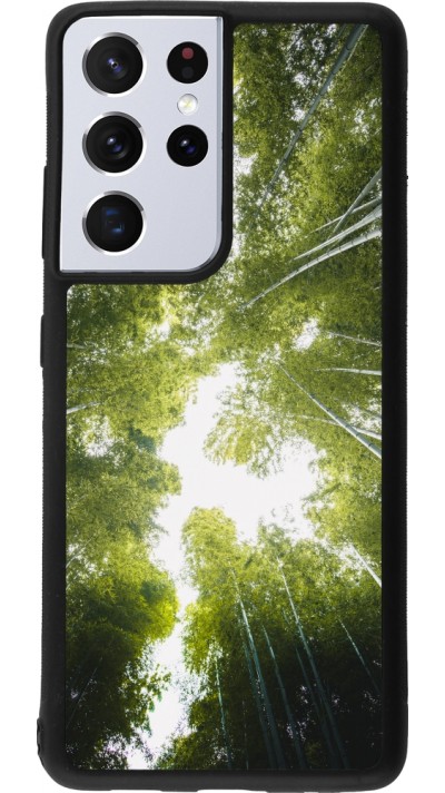 Coque Samsung Galaxy S21 Ultra 5G - Silicone rigide noir Spring 23 forest blue sky