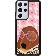 Coque Samsung Galaxy S21 Ultra 5G - Silicone rigide noir Dog with newspaper Spring 2026