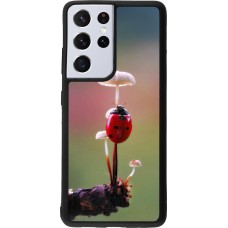 Coque Samsung Galaxy S21 Ultra 5G - Silicone rigide noir Ladybird on a mushroom Spring 2026