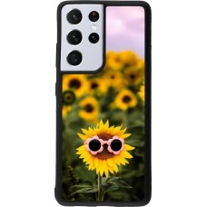 Coque Samsung Galaxy S21 Ultra 5G - Silicone rigide noir Sunflower with glasses Spring 2026