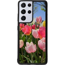 Coque Samsung Galaxy S21 Ultra 5G - Silicone rigide noir Tulips Spring 2026