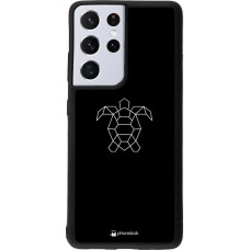 Coque Samsung Galaxy S21 Ultra 5G - Silicone rigide noir Turtles lines on black