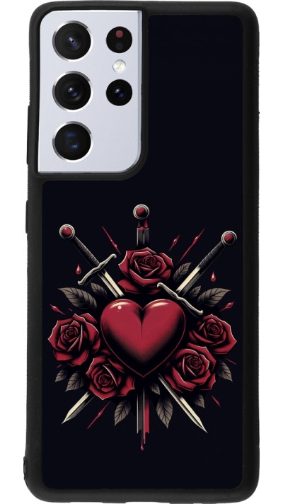 Samsung Galaxy S21 Ultra 5G Case Hülle - Silikon schwarz Valentine 2024 gothic love