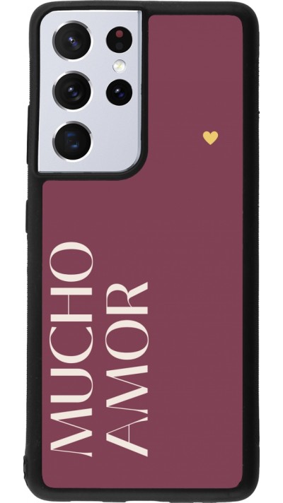 Samsung Galaxy S21 Ultra 5G Case Hülle - Silikon schwarz Valentine 2024 mucho amor rosado