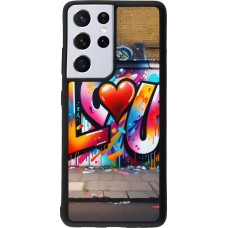 Samsung Galaxy S21 Ultra 5G Case Hülle - Silikon schwarz Valentin 2025 Liebe U Tag