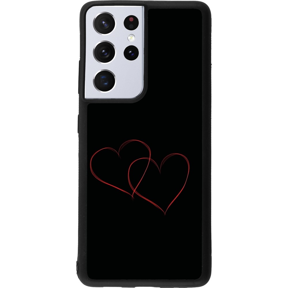 Samsung Galaxy S21 Ultra 5G Case Hülle - Silikon schwarz Valentine 2023 attached heart