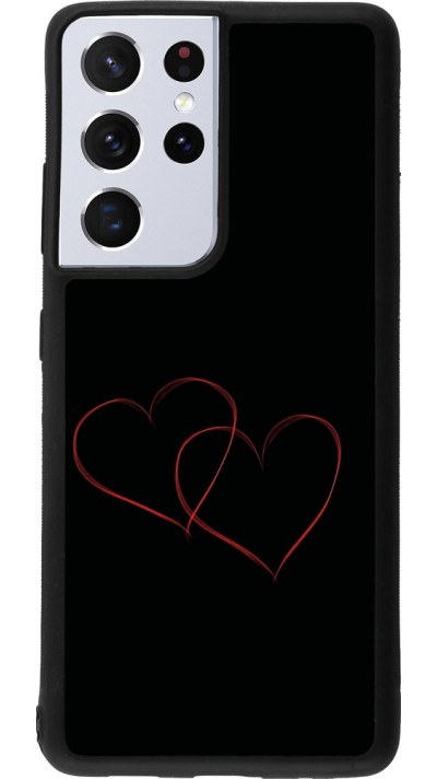 Samsung Galaxy S21 Ultra 5G Case Hülle - Silikon schwarz Valentine 2023 attached heart