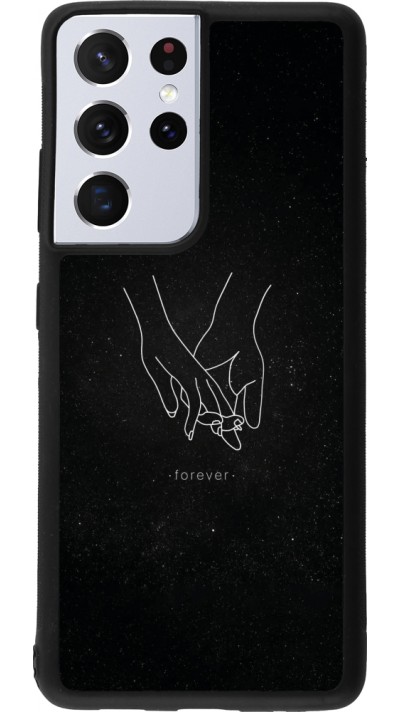 Samsung Galaxy S21 Ultra 5G Case Hülle - Silikon schwarz Valentine 2023 hands forever