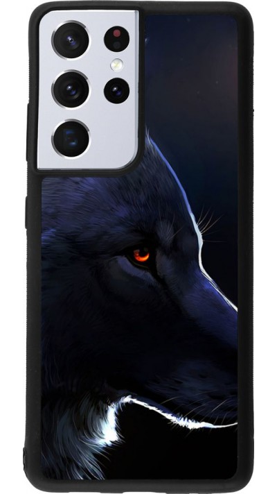 Coque Samsung Galaxy S21 Ultra 5G - Silicone rigide noir Wolf Shape