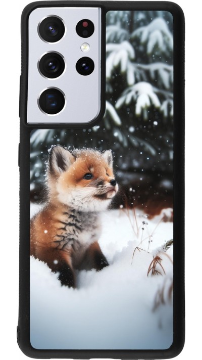 Samsung Galaxy S21 Ultra 5G Case Hülle - Silikon schwarz Weihnachten 2023 Fuechslein Tanne