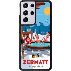 Samsung Galaxy S21 Ultra 5G Case Hülle - Silikon schwarz Zermatt Mountain Jacuzzi