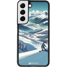 Coque Samsung Galaxy S22 - Snowboarder Montagne