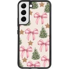 Samsung Galaxy S22 Case Hülle - Silikon schwarz Christmas 25 Vintage Ribbons