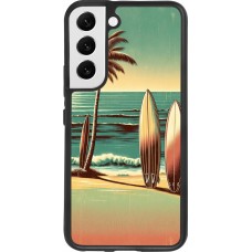 Coque Samsung Galaxy S22 - Silicone rigide noir Surf Paradise