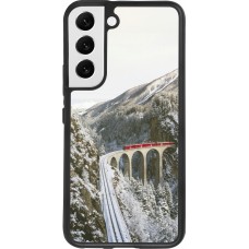Coque Samsung Galaxy S22 - Silicone rigide noir Winter 25 Winter polar express