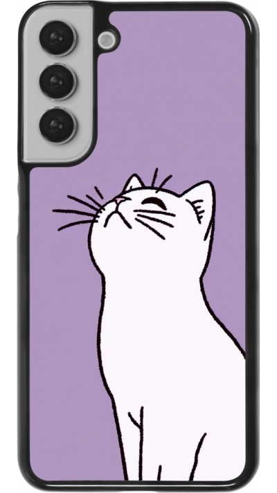 Samsung Galaxy S22+ Case Hülle - Chat auf lila Hintergrund
