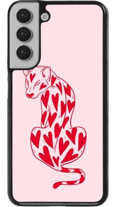 Coque Samsung Galaxy S22+ - Leopard with hearts 2026