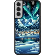 Samsung Galaxy S22+ Case Hülle - Verschneites Bergdorf am See in der Nacht