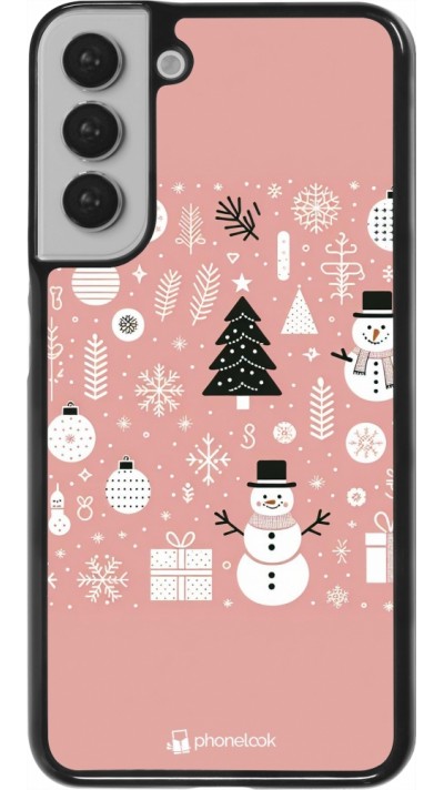 Coque Samsung Galaxy S22+ - Noël 2024 Rose Snowman Christmas
