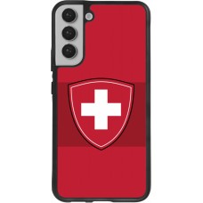 Coque Samsung Galaxy S22+ - Silicone rigide noir Hockey World Championship Ecusson Suisse