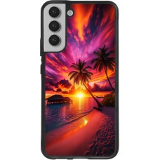 Samsung Galaxy S22+ Case Hülle - Silikon schwarz Malediven Abenddämmerung Glückseligkeit