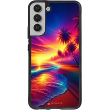 Samsung Galaxy S22+ Case Hülle - Silikon schwarz Strand Sonnenuntergang auffällig