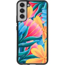 Samsung Galaxy S22+ Case Hülle - Silikon schwarz Spring 23 colorful flowers